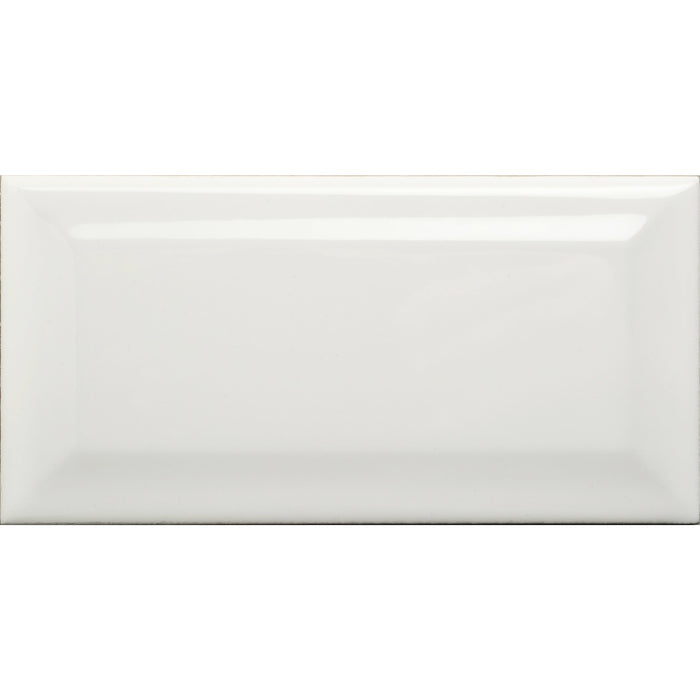 Facette Metro Weiß Wandfliese glasiert, glänzend Rundkante 7,5x15x0,7 Default Title