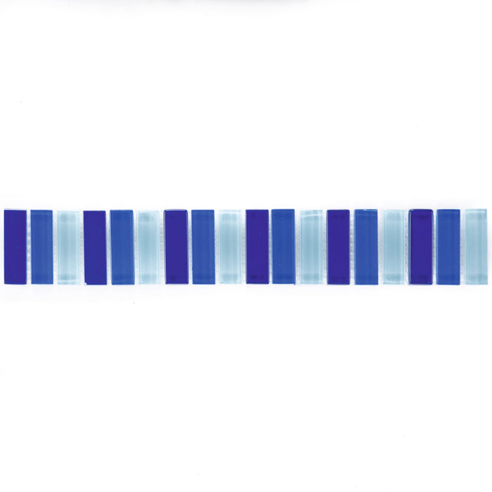 Blau Mix Stäbchen Mix glänzend  Mosaik - - 30,6x5 Default Title