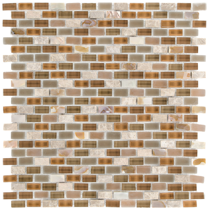 Lagos Brown Mix Seashell  Mosaik - - 28,5x28,5 Default Title