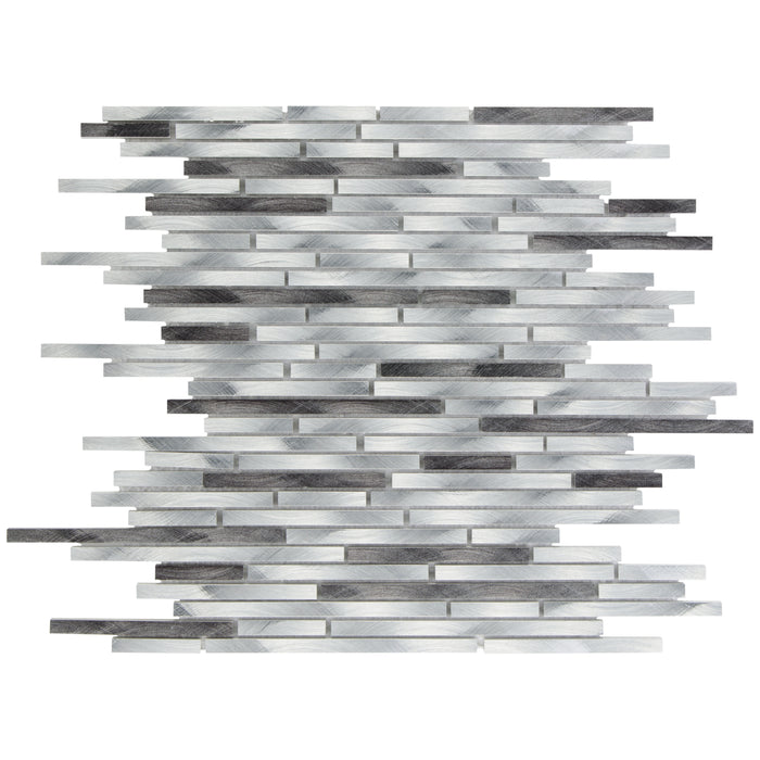 Alu Lenar Glack Grey Silver Brick Mosaik - - 30x30 Default Title