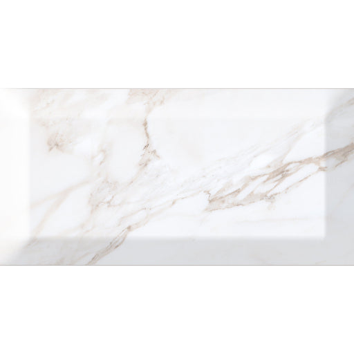 Facette Metro Carrara Wandfliese glasiert, glänzend Rundkante 10x20x0,9 Default Title