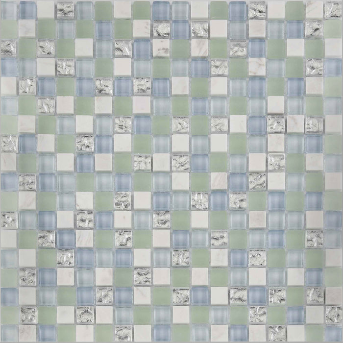 Bärwolf Tuscany laguna blue 29,8x29,8 cm Glass-Naturalstone GL-17005