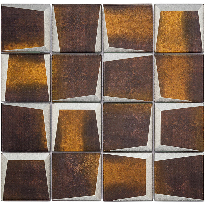 Bärwolf Retro rusty brown 29,8x29,8 cm Glass GL-18051