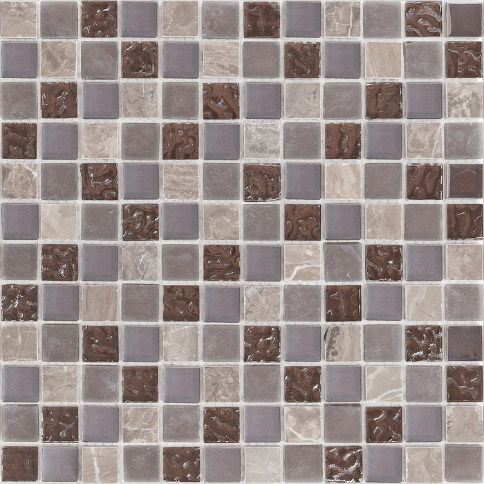 Bärwolf Tuscany brown 29,8x29,8 cm Glass-Naturalstone GL-2498