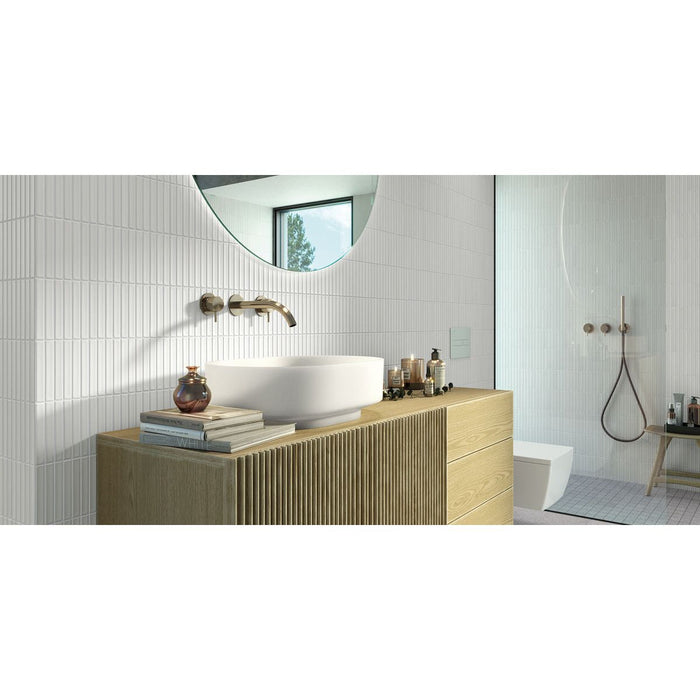 Bärwolf KIT-23000 STRIPES white matt chip 145x20 mm, concave 30x30 cm