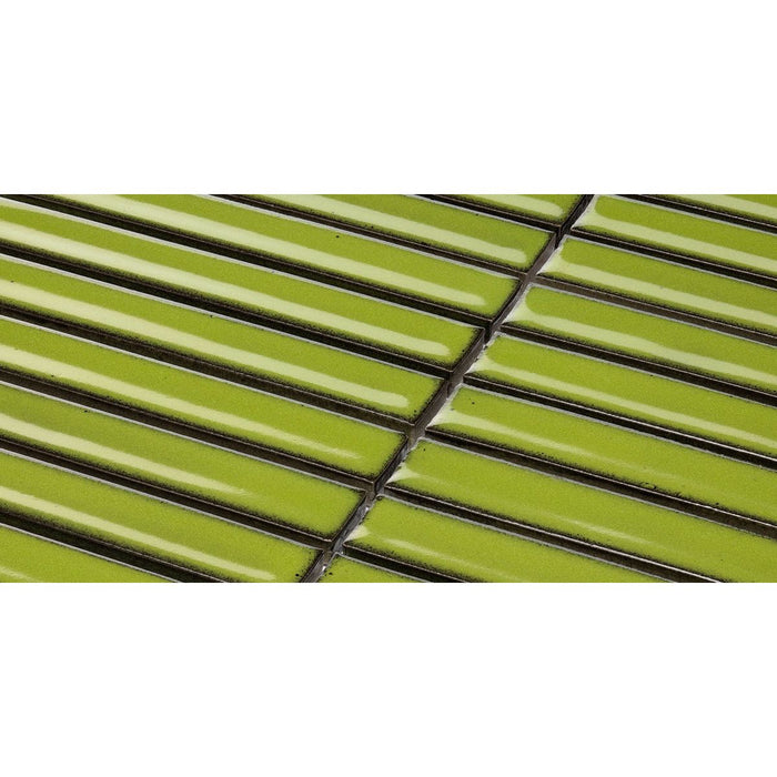 Bärwolf KIT-23005 STRIPES reed green glossy chip 145x20 mm, concave 30x30 cm