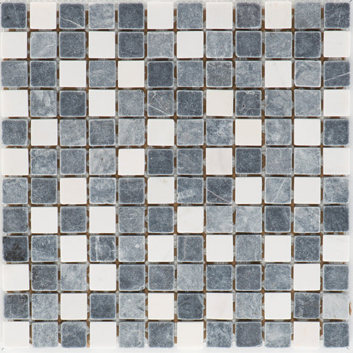 Marmormix Grau Weiß getrommelt  Mosaik - - 30x30 Default Title