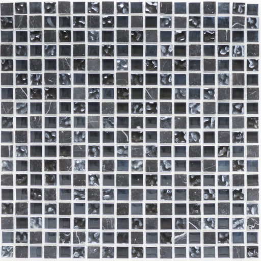 Marmor Schwarz Glasmix Schwarz  Mosaik - - 30,5x30,5 Default Title