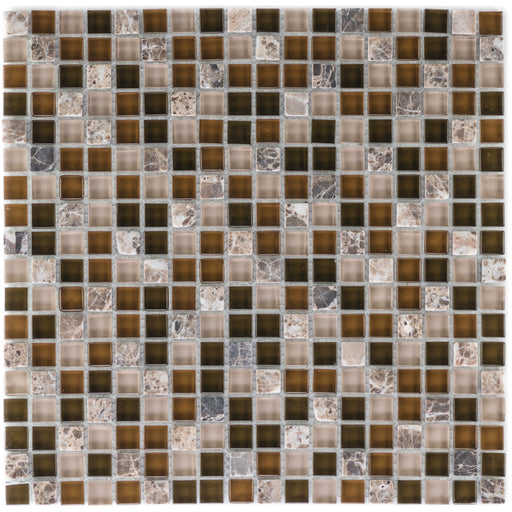 Marmor Bandung Glasmix Hellbraun Dunkelbraun  Mosaik - - 30,5x30,5 Default Title