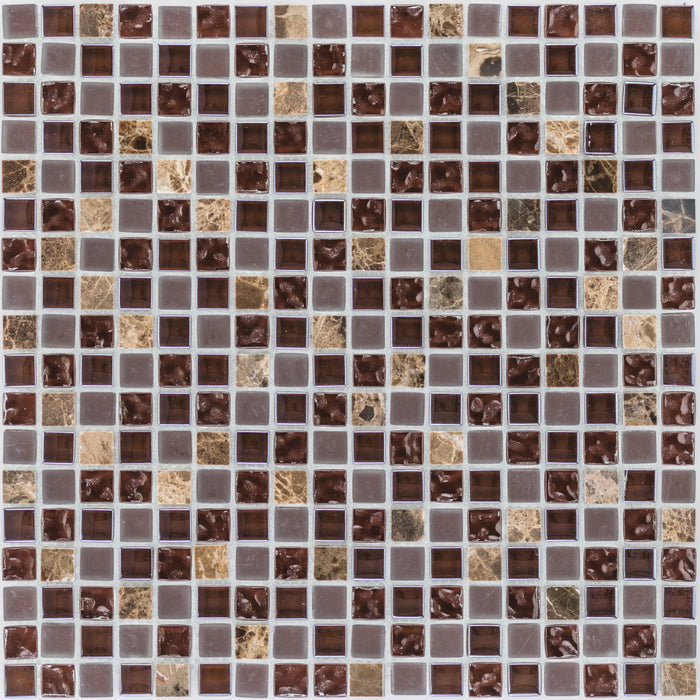 Marmor Bandung Glasmix Braun Rotbraun  Mosaik - - 30,5x30,5 Default Title