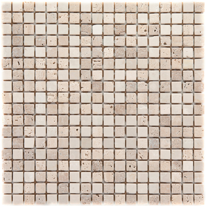 Travertino Beige Mix getrommelt  Mosaik - - 30,5x30,5 Default Title