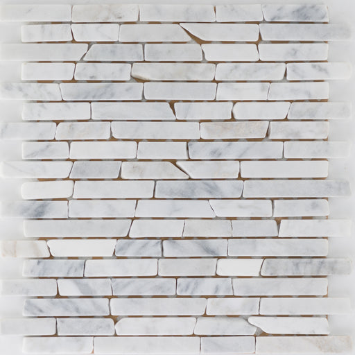 Marmor Carrara White Slimbrick getrommelt  Mosaik - - 30,5x30,5 Default Title