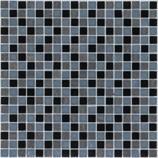 Marmor Schwarz Glasmix Grau Schwarz  Mosaik - - 30x30 Default Title