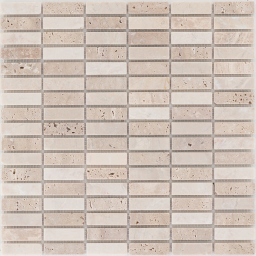 Etles Traverin / Beige Noce Parallel getrommelt  Mosaik - - 30,5x30,5 Default Title