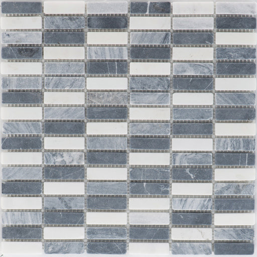 Etles Marmormix / White Grey Parallel getrommelt  Mosaik - - 30,5x30,5 Default Title