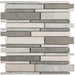 Marmormix Black Grey Creme gesägt 3- Bahn  Mosaik - - 28,5x30,5 Default Title