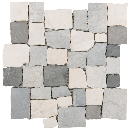 Marmor Rio Creme Grey Black  Mosaik - - 30x30 Default Title