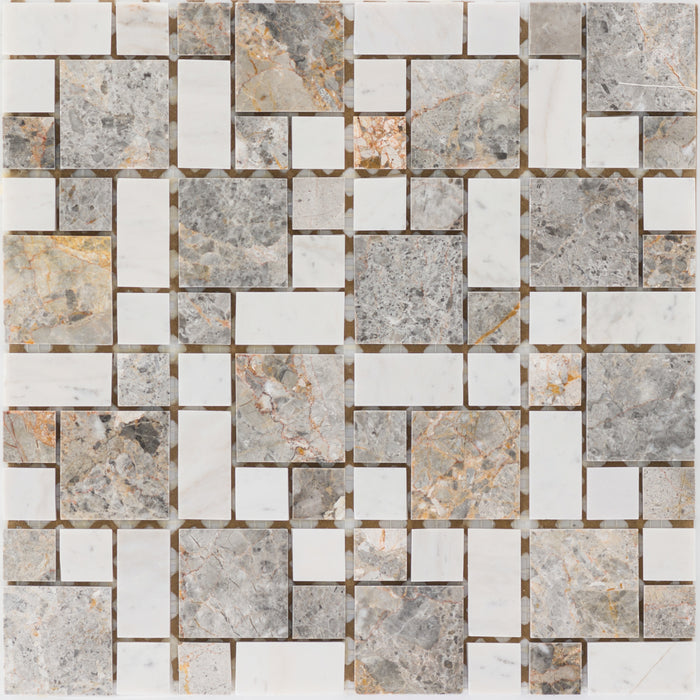 Marmor Gold Vein / Milky White / Multiformat  Mosaik - - 30,5x30,5 Default Title