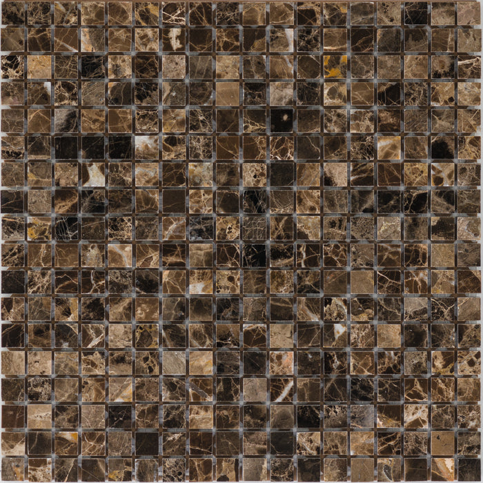 Marron Emparador Dark getrommelt  Mosaik - - 30,5x30,5 Default Title