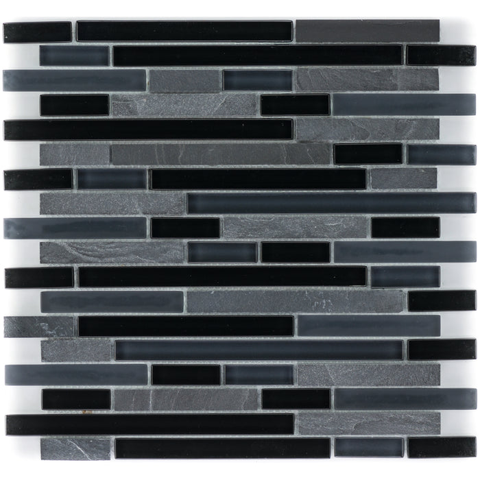 Schiefer Graphit Glasmix Schwarz Brick  Mosaik - - 30x30 Default Title