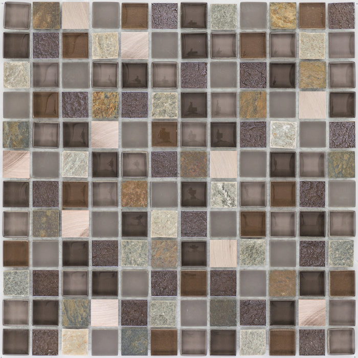 Schiefer Quarzit Glas Kupfer  Mosaik - - 30x30 Default Title