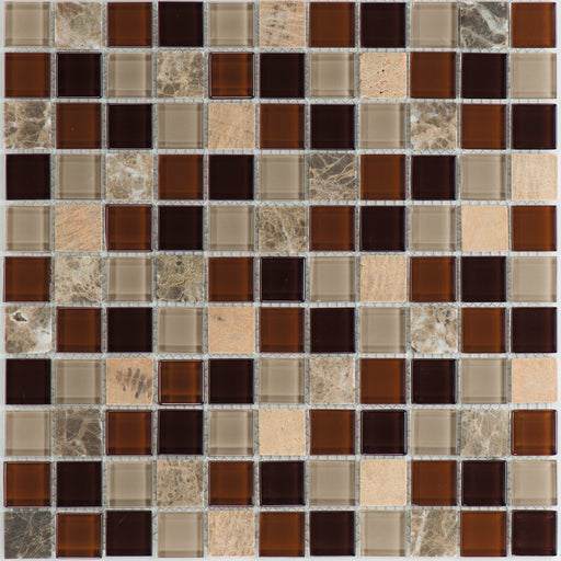 Galicia Marron Yellowstone Glas Brown Mix  Mosaik - - 30x30 Default Title