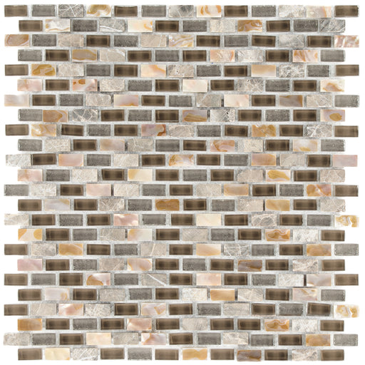 Lagos Dark Brown Mix Seashell  Mosaik - - 28,5x28,5 Default Title