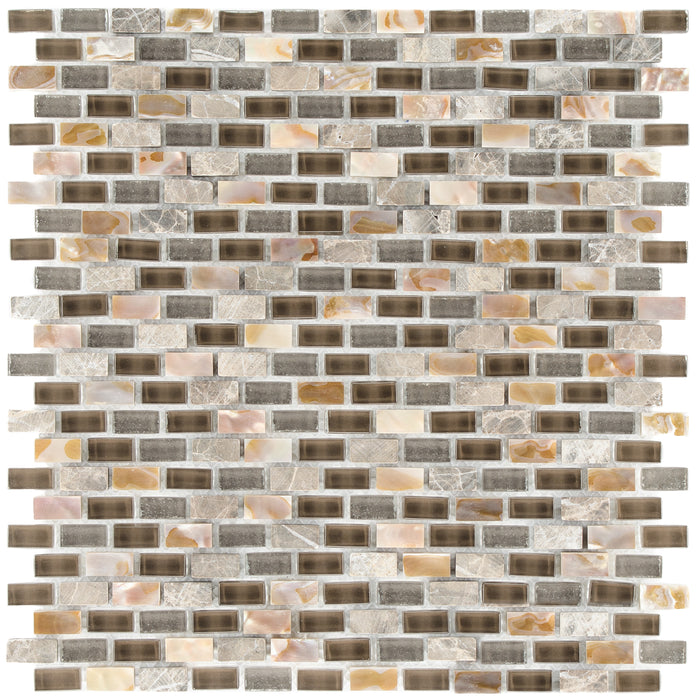 Lagos Dark Brown Mix Seashell  Mosaik - - 28,5x28,5 Default Title