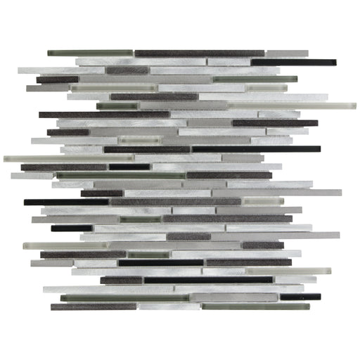 Cosmos Steel Black Grey Silver Glas Aluminium Brick  Mosaik - - 30x30 Default Title