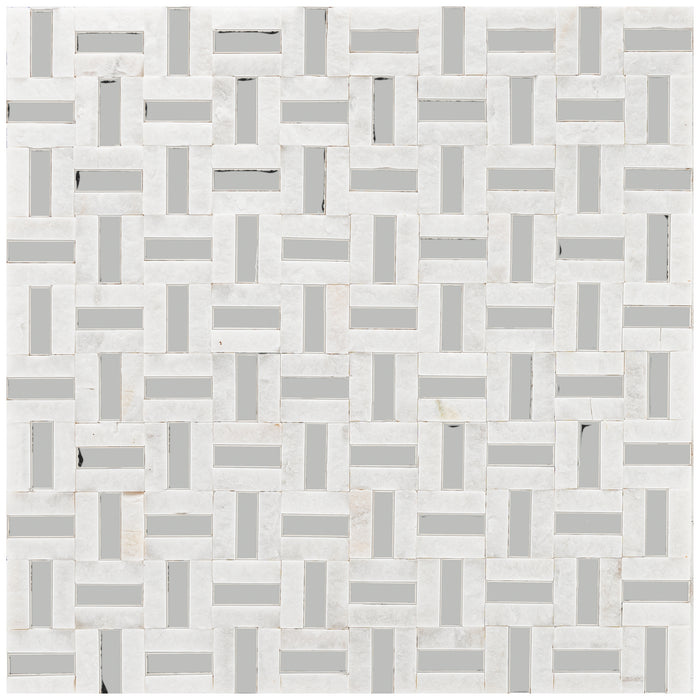 Greek White Silber Alu  Mosaik - - 30x30 Default Title