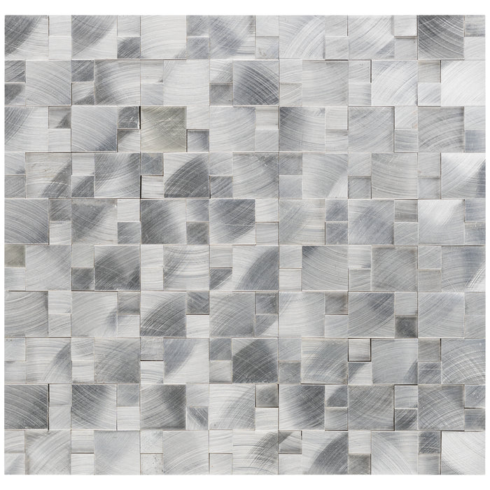 Alu Silver 3D Metallmosaik - - 30x31,5 Default Title