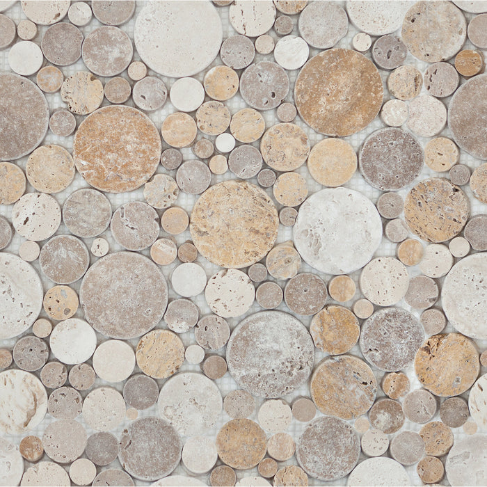 Bärwolf Circle gold, beige, white 30,5x30,5 cm Natural Stone CM-10001