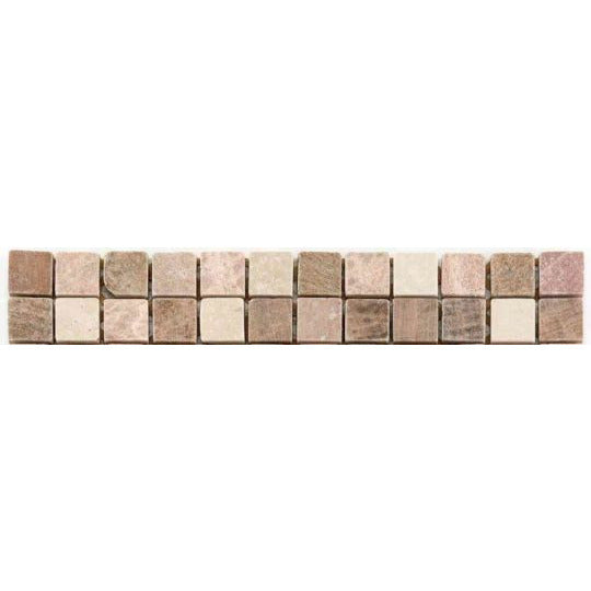 Bärwolf Square botticino/brun-mix 4,9x30,5 cm Natursten CM-57106