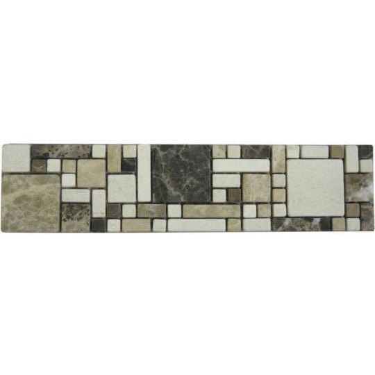 Bärwolf Sticks & Squares Chocolate/ Cream 6,7x28,2 cm Natural Stone MA-7005