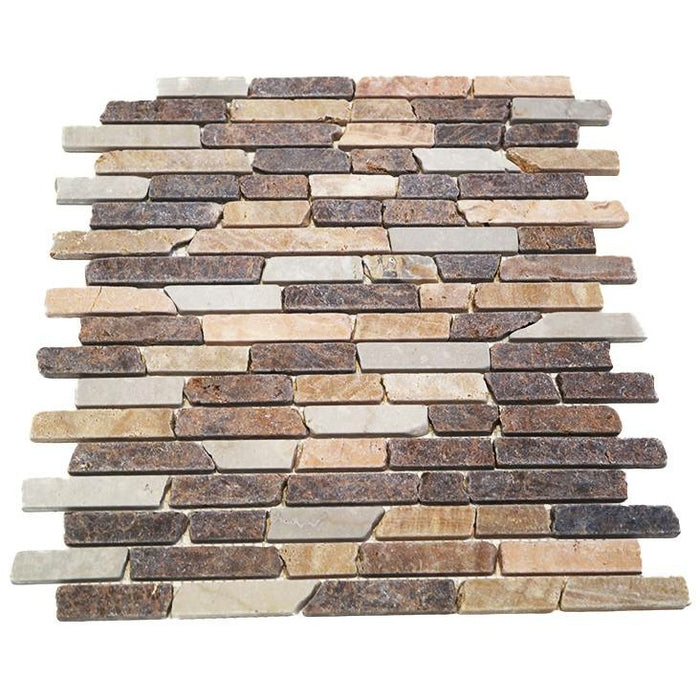 Bärwolf Sticks botticino/brown-mix 30,5x30,5 cm Natural Stone CM-7107